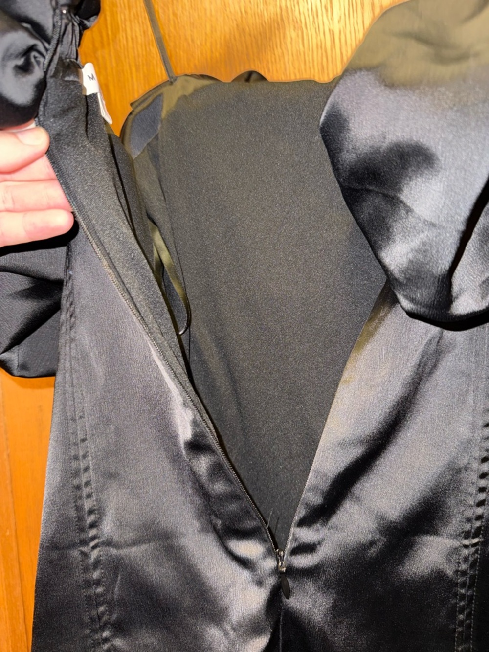 Black Ruffle Off-Shoulder Mini Dress - Picture 5 of 7